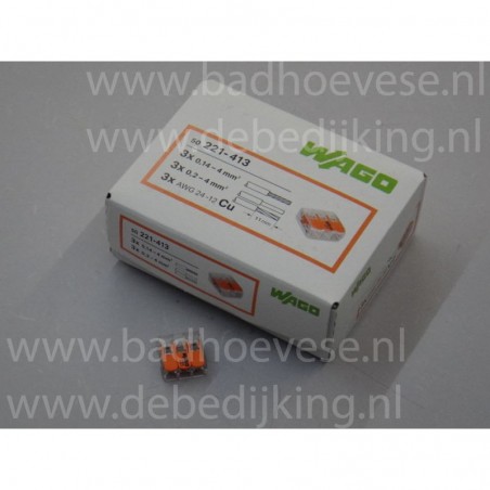 221-413 verbindingsklem 3 x 4 mm