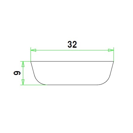 Meranti glaslat 9x32 mm,  wit H1