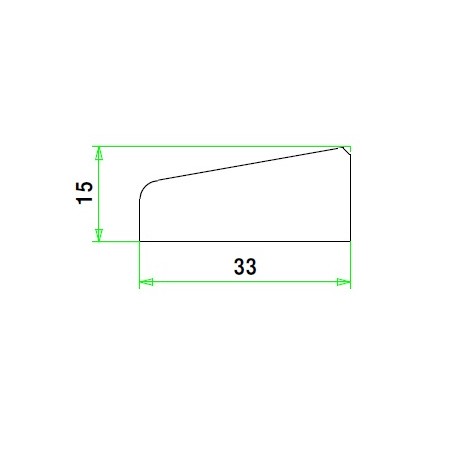 Meranti glazing bar 15x33 mm, white