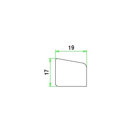 Meranti glaslat 17x19  mm