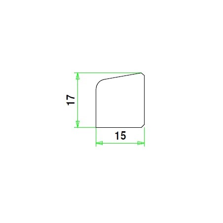 Meranti glaslat 17x15  mm,  wit