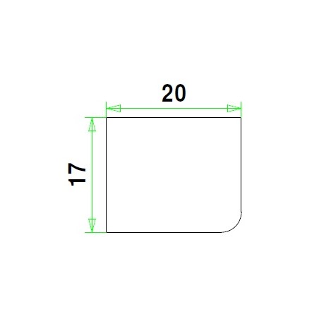 Meranti glaslat 17x20  mm,  wit