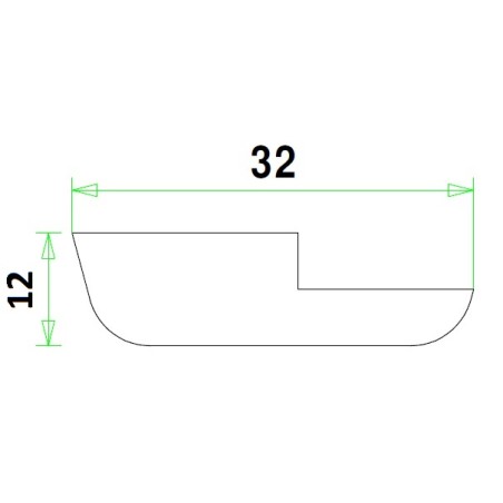 Meranti glaslat 12x32  mm,  wit