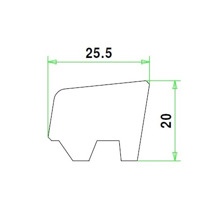 Meranti glaslat ventilatie 21x25