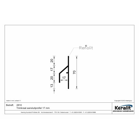 Keralit trim bead connection profile