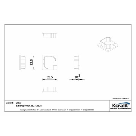 Keralit end cap for 2827/2828