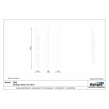 Keralit end cap right, 5 pcs