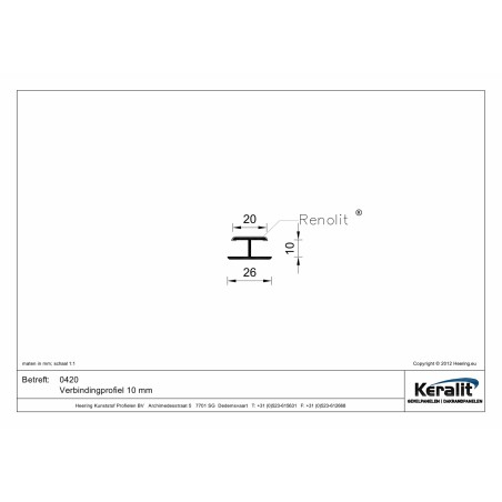 Keralit connection profile 10mm