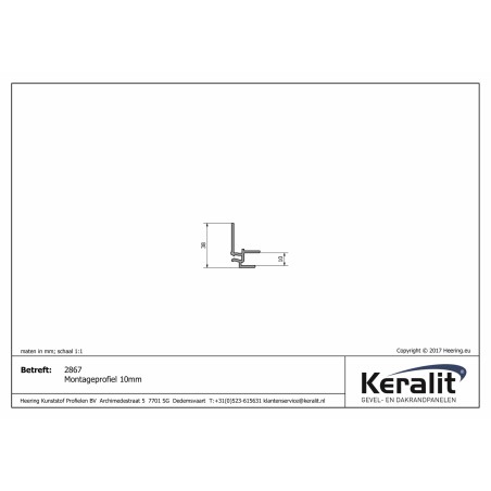 Keralit  montageprofiel 10 mm