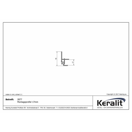 Keralit mounting profile 17 mm